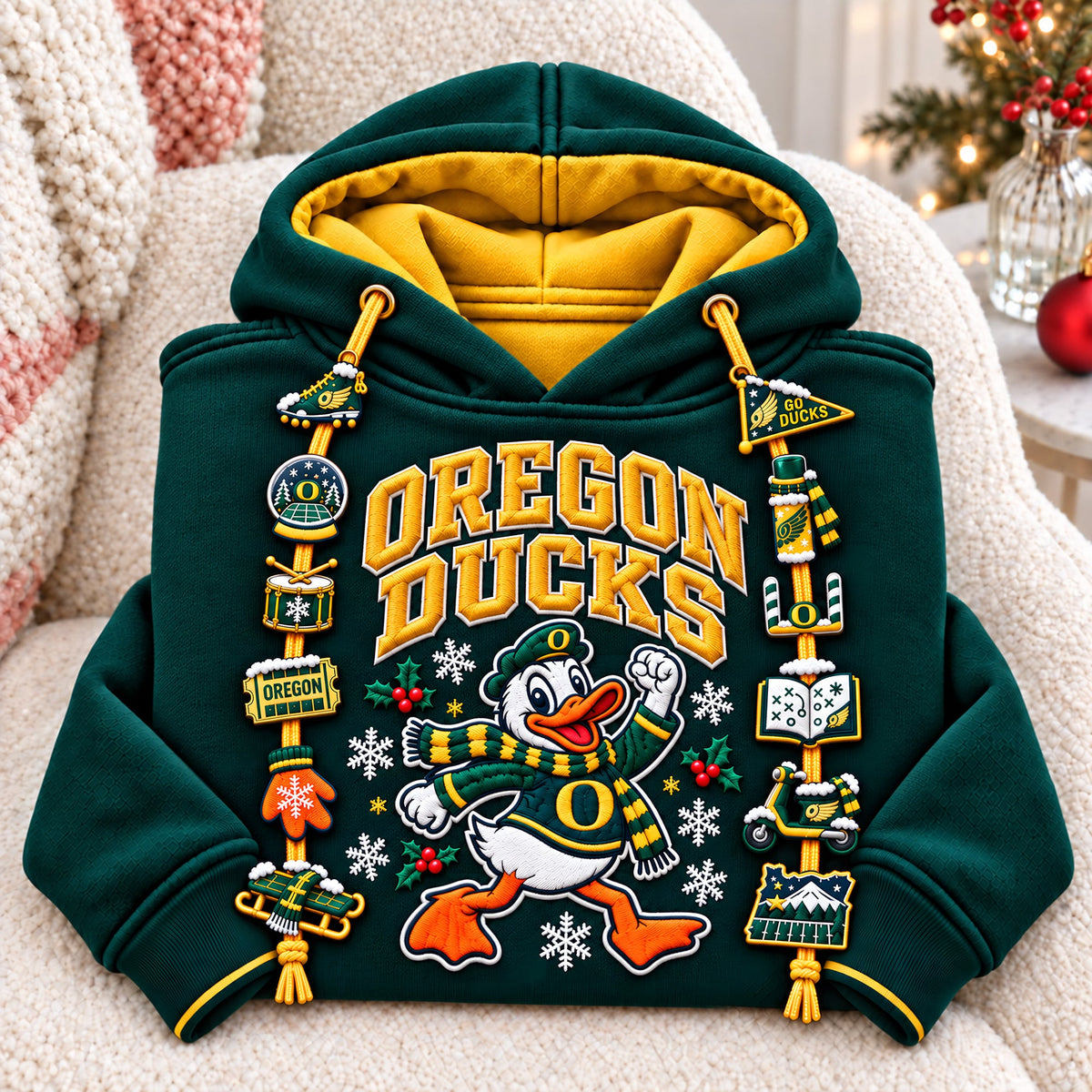 Premium ORD Christmas Embroidered Charm Hoodie PVNA