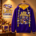 Premium LSU Christmas Embroidered Charm Hoodie PVNA