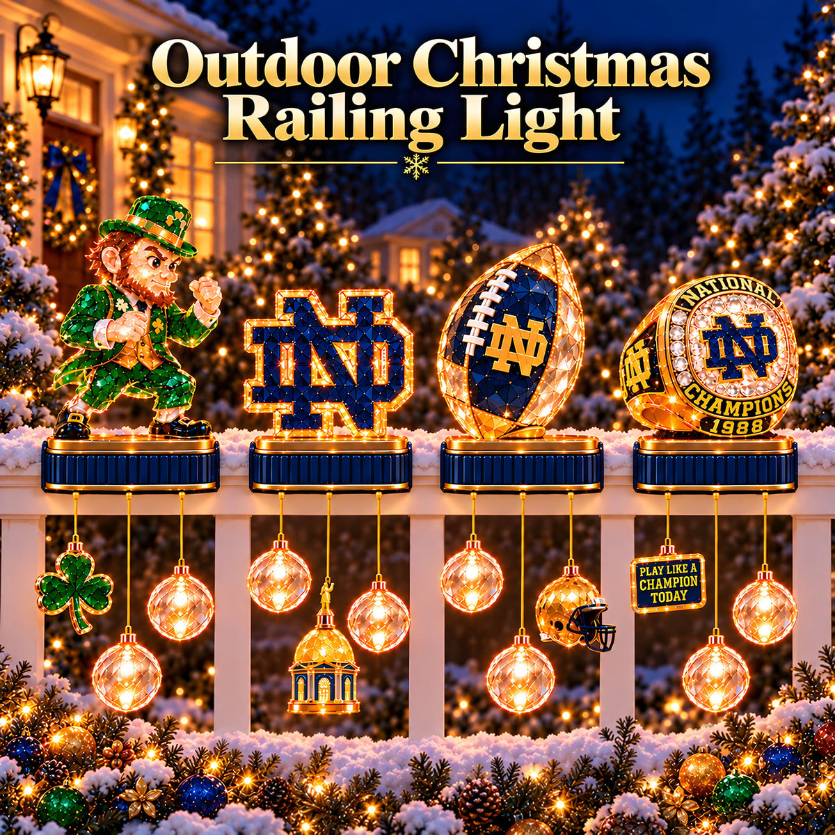Premium NDFI Outdoor Christmas Railing Ligh TTMH
