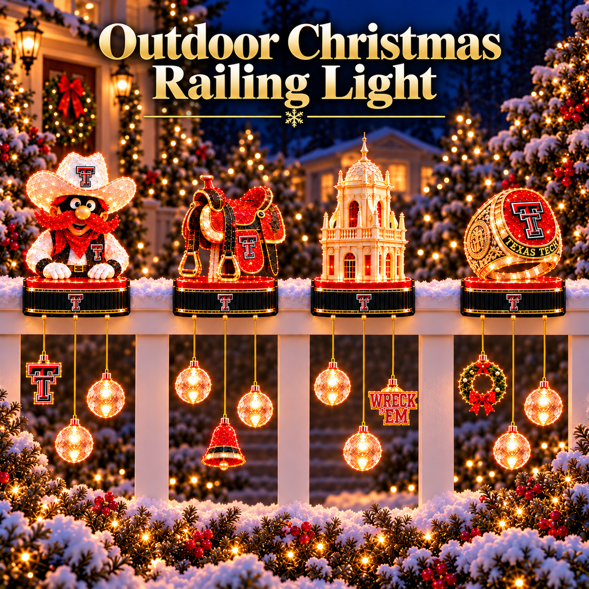 Premium TTRR Outdoor Christmas Railing Ligh TTMH