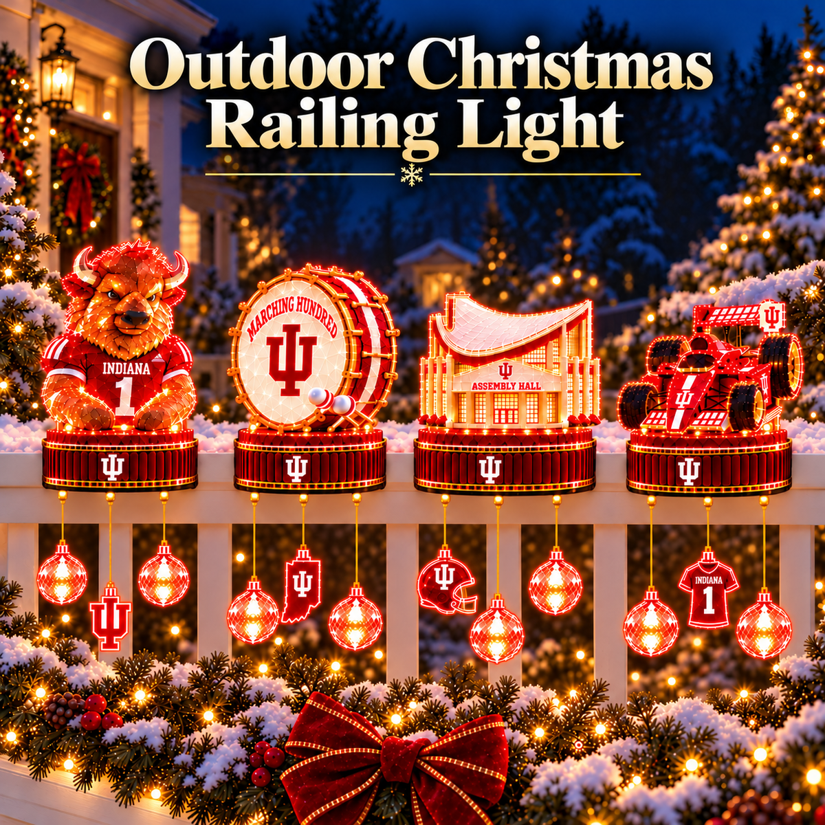Premium IDH Outdoor Christmas Railing Ligh TTMH