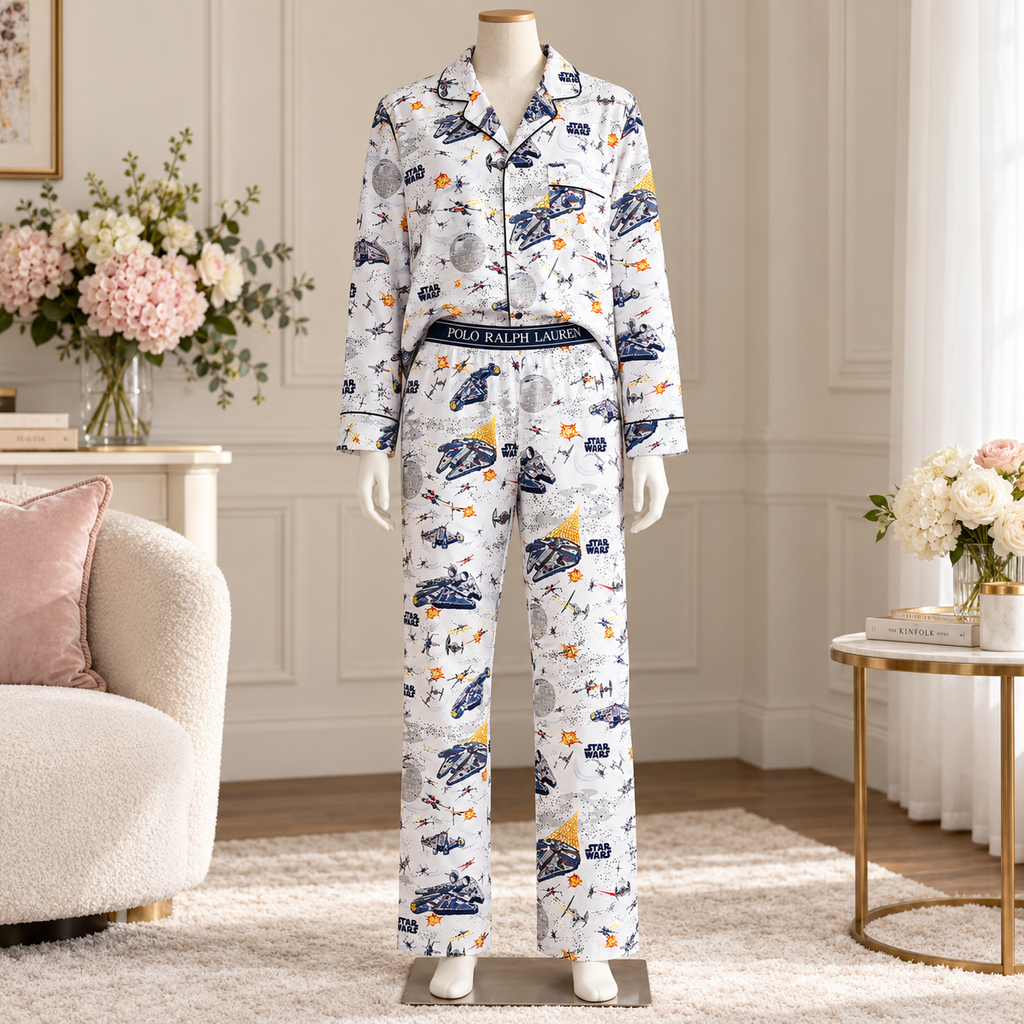 Premium STW Women's Printed Button-Up Pajama Set HTTT