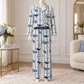Premium TPBR Women's Printed Button-Up Pajama Set HTTT