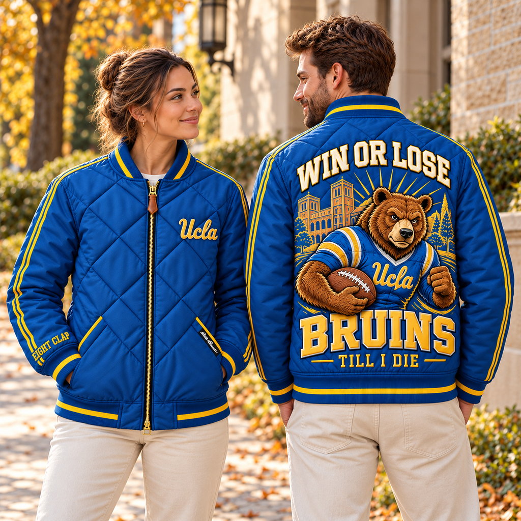 UCLA Premium Classic Quilted Bomber Jacket TMH