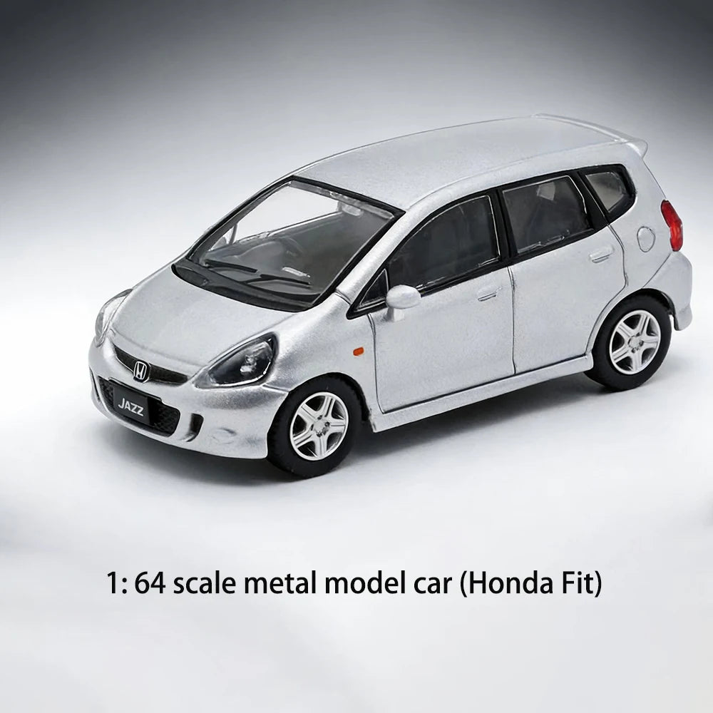 New 1/64 Diecast Car Model Honda Fit Cars Alloy Simulation Small-scale Car Model Miniature Toy Collection Decoration Gifts