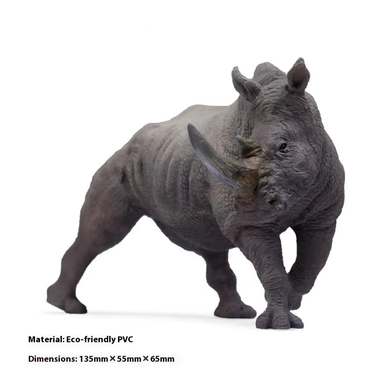 Zoo White Rhino Nicca Companion Model 08 - Handmade Growth Cognitive Toy Collectible Ornament Gift for Kids & Collectors