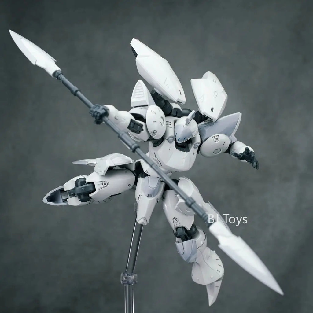 Sheik Mainland Hyper Cavalry ACTAEON 1/144 Assembly Mech Action Figure | Lance & Accessories, White & Red, Boys Collectible Gift