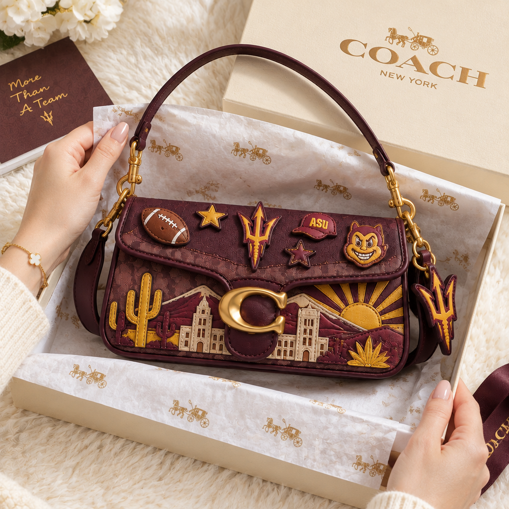 Arizona State Sun Devils Coach Shoulder Cross With Charm